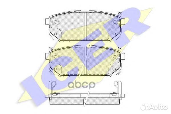 Колодки задние KIA sorento 2.4-3.5 02- icer 18