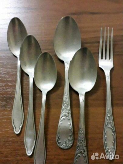 Ложки мельхиор и вилка