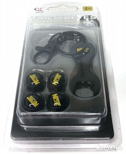 Колпачки на ниппеля - NOS (с ключом/черный) (Черны