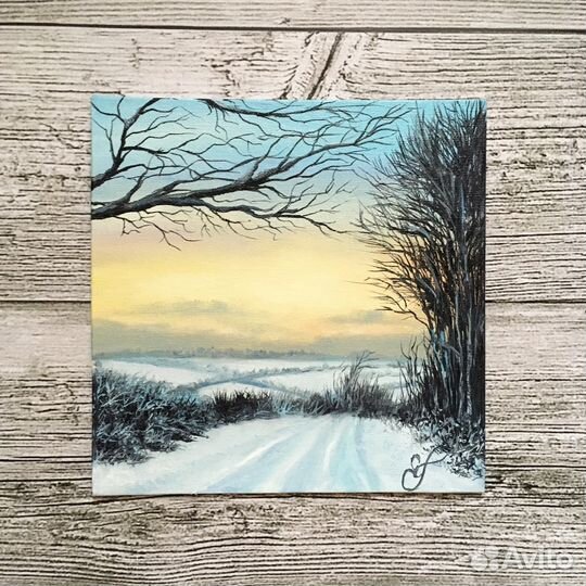 Картина маслом Зимний пейзаж