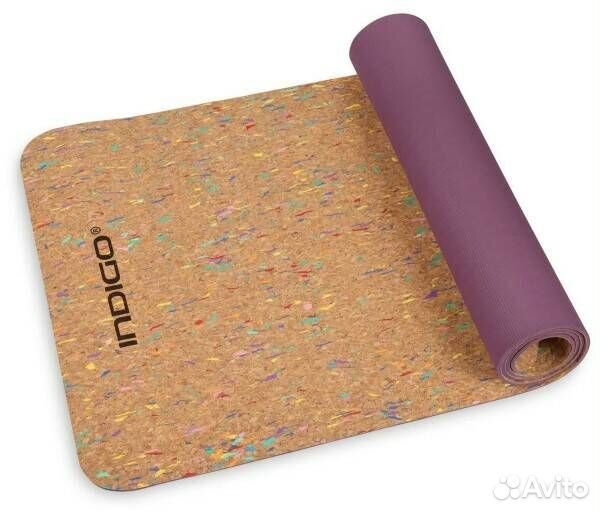 Коврик для йоги и фитнеса indigo пробка