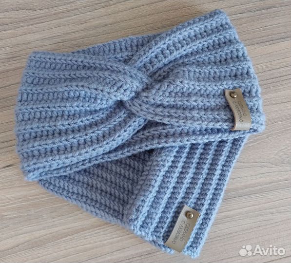 Комплект повязка на голову и митенки