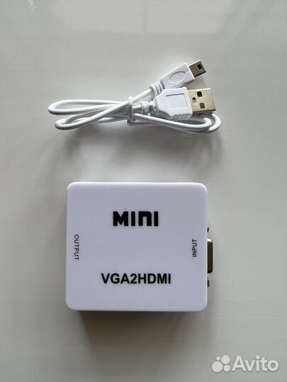 Конвертер-переходник с VGA на hdmi с доп. питанием