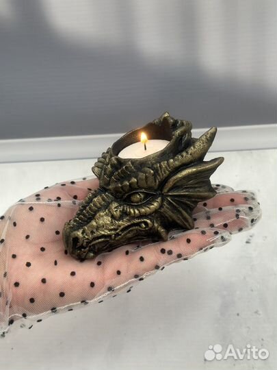 Статуэтка дракон подсвечник