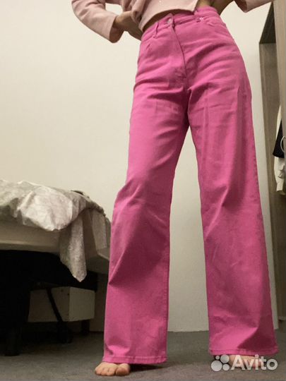 Джинсы розовые винтаж