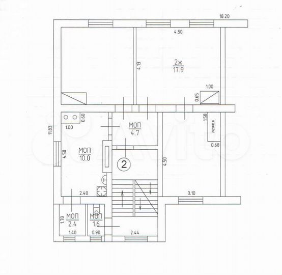 Комната 31 м² в 3-к., 2/2 эт.