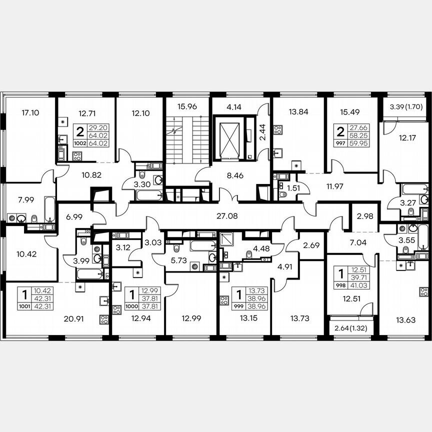 2-к. квартира, 65,1 м², 4/19 эт.
