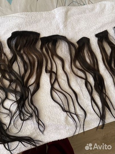 Волосы натуральные на заколках