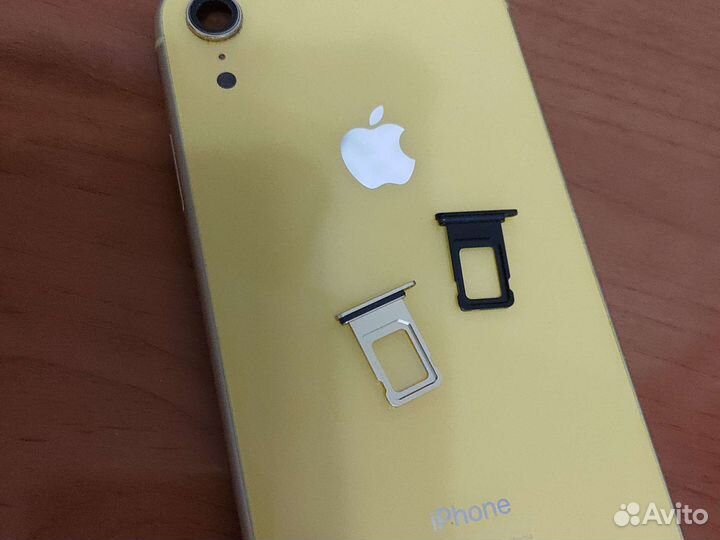 Лоток сим iPhone Xr оригинал жёлтый