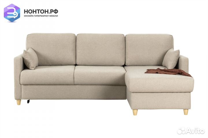 Диван угловой дельфин Дилан бежевый