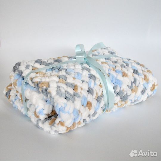 Плед зефирный ручной работы