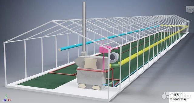 Отопление теплицы вода + воздух 200 - 400 кв.м