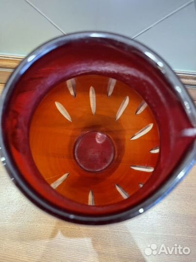 Кувшин цветной хрусталь СССР