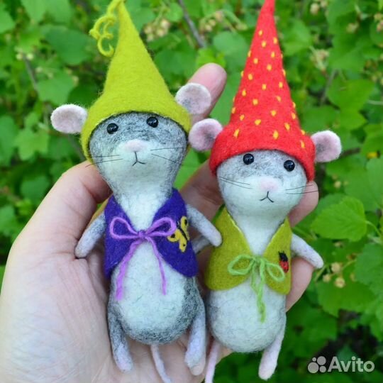 Валяные игрушки мышки