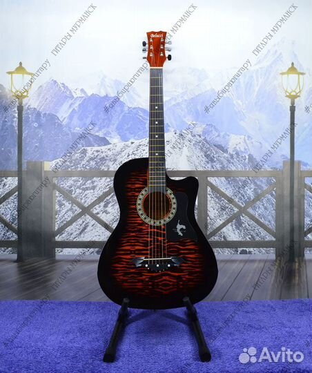 Акустическая гитара (новая), полный комплект