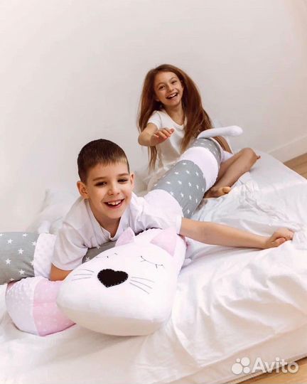 Подушка котик для беременных бортик в кроватку