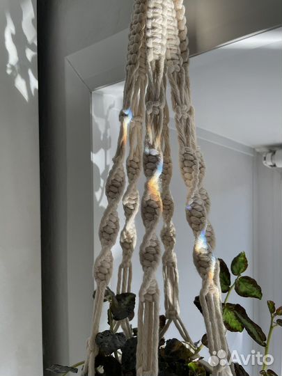 Кашпо подвесное для цветов (макраме)