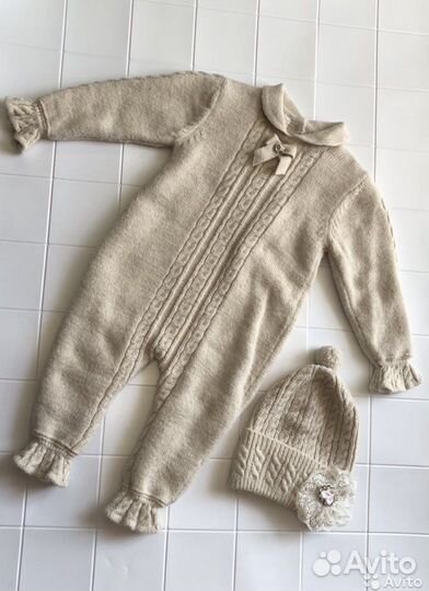 Комбинезон теплый вязанный