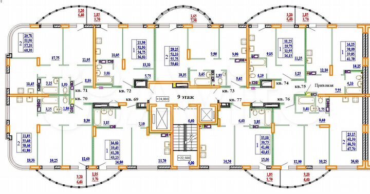 1-к. квартира, 43,5 м², 9/11 эт.