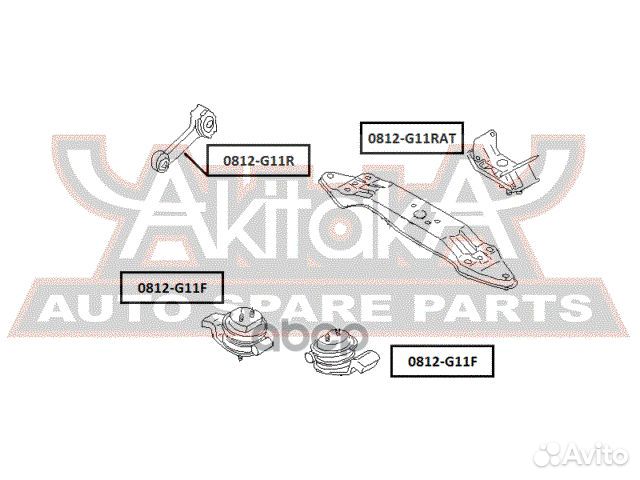 Подушка двигателя ат зад прав/лев 0812G11RA