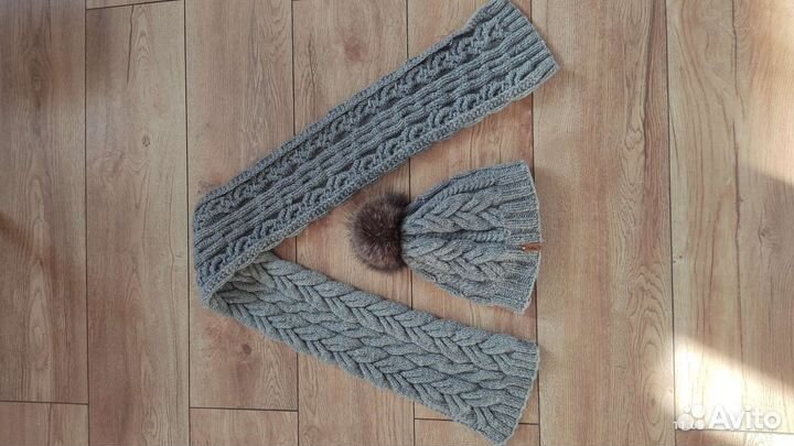 Шапка и снуд для девочки зима