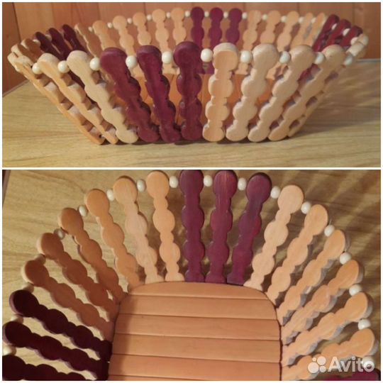 Корзинка интерьерная из дерева