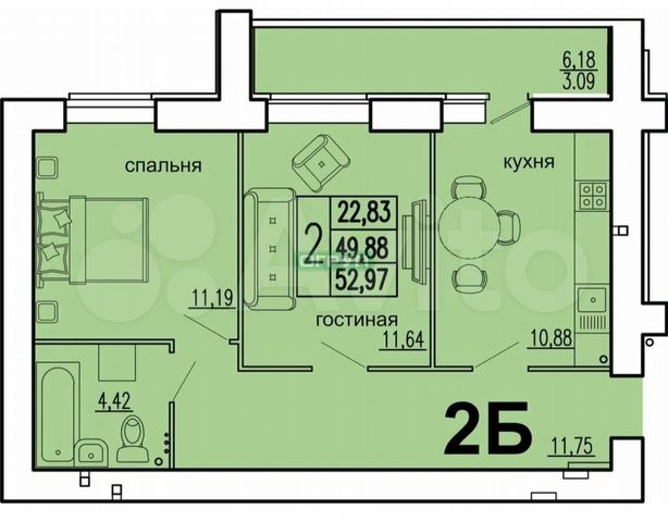 Планировка квартир пензы 2-к. квартира, 56 м², 2/16 эт. на продажу в Засечном Купить квартиру Авито