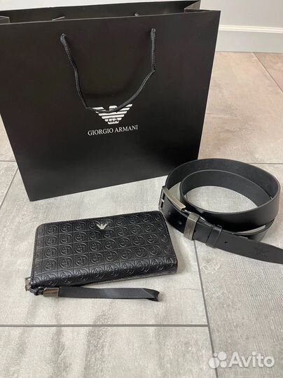 Подарочный набор для мужчин ремень портмоне