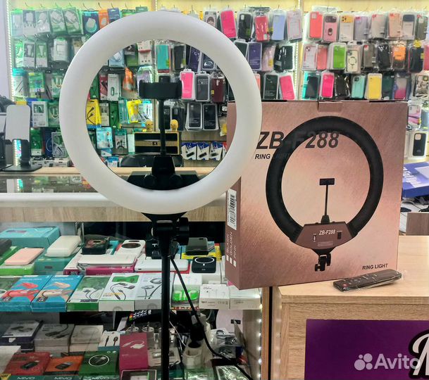 Кольцевая лампа 36 см + штатив