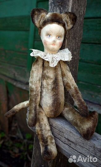 Авторские теддидоллы из антикварных тканей