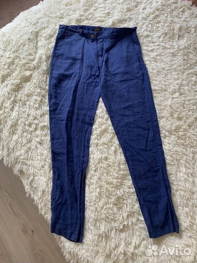 Льняные брюки zara man XL