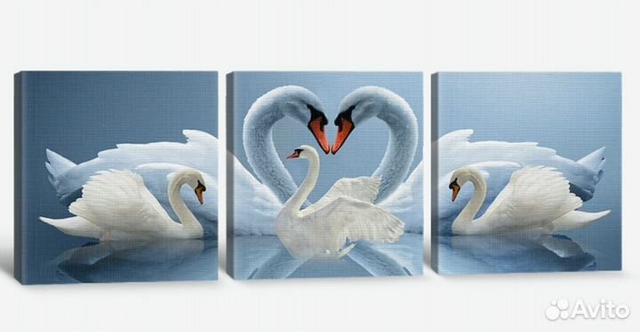 Модульная картина лебеди