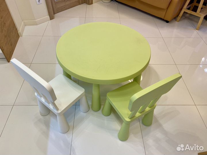 Детский стол и стулья IKEA маммут