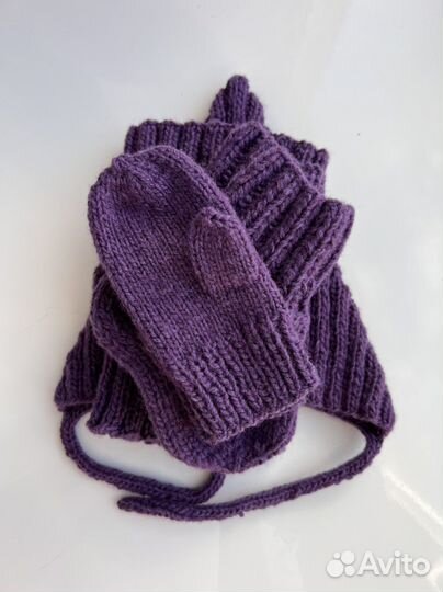 Комплект вязаный 4 в 1. Новый