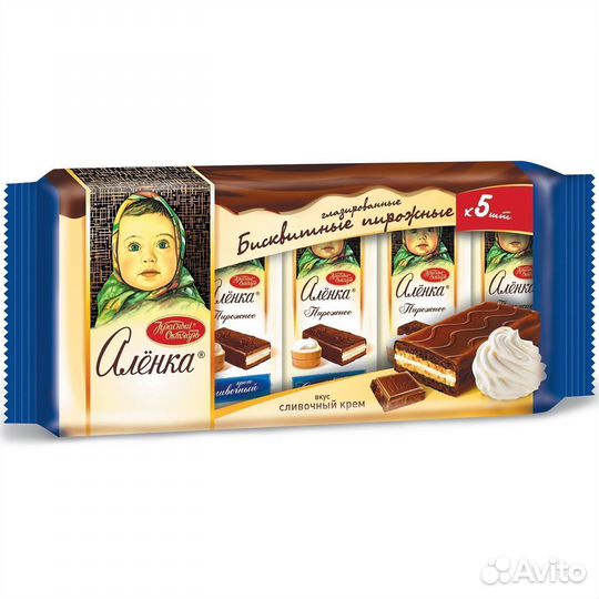 Опт - Бисквитные пирожные Алёнка Сливочный крем