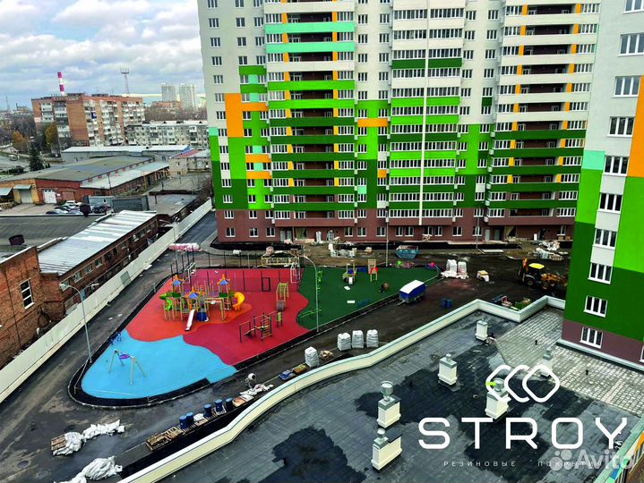 Резиновое бесшовное покрытие для спортивных площад