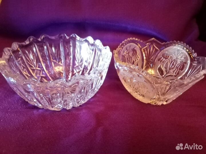 Хрусталь, ваза Богемия, салатник, конфетница СССР