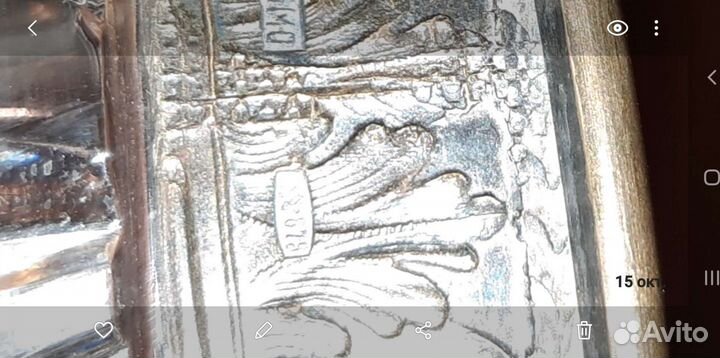 Винтажная ваза хрустальная СССР с серебром 875