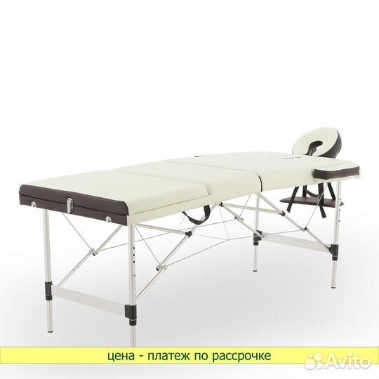 Массажная кушетка JF-AY01A 3 секции, кремово-корич