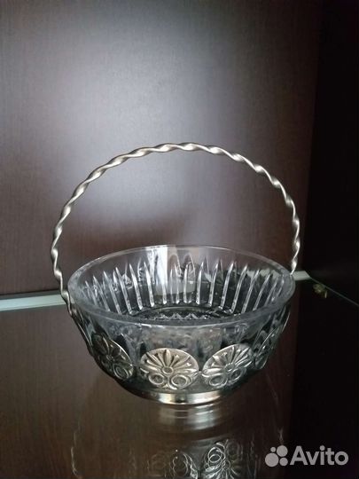 Хрустальные пепельница, салатница/конфетница