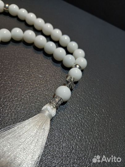 Четки православные 30 зерен Белый агат