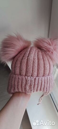 Зимняя шапка для девочки 46-48