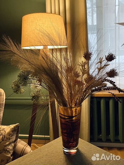 Ваза для цветов большая цветное стекло