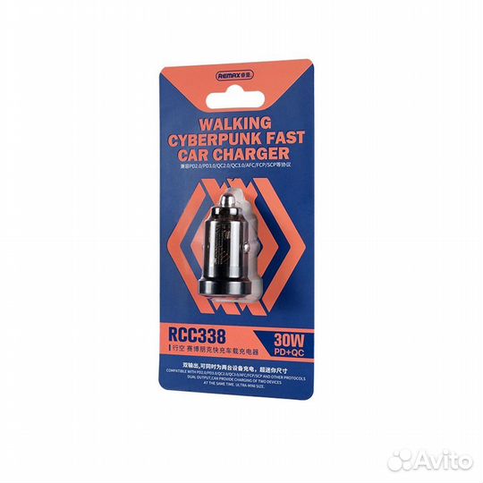 Блок питания автомобильный 1 USB, Type-C Remax RCC