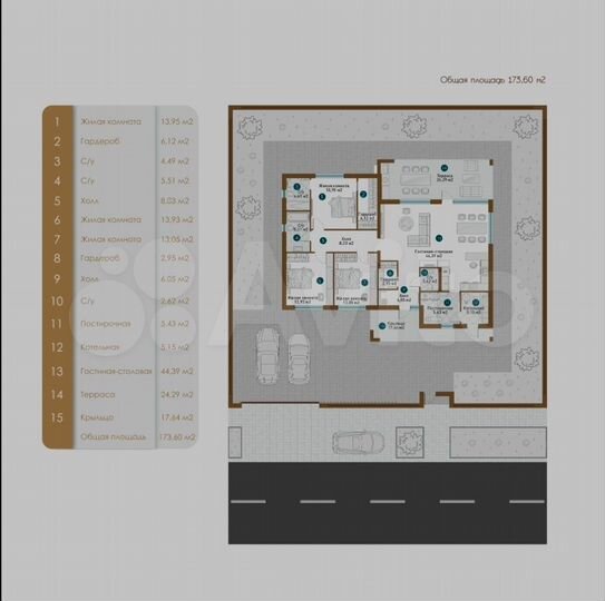Дом 182 м² на участке 5 сот.