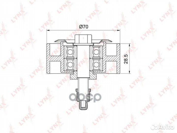Ролик отклонит.поликлин.ремня PB-7244 lynxauto
