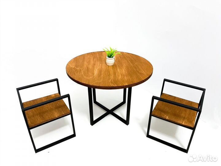 Стол и стулья для Барби из фанеры лофт