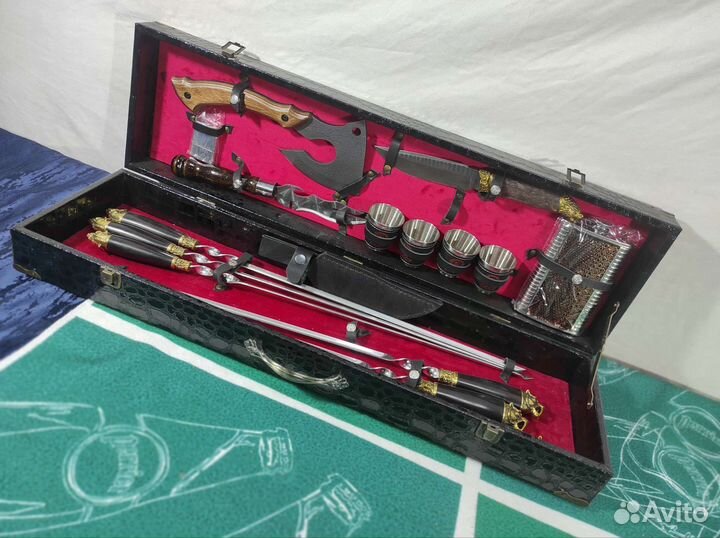 Шашлычный набор подарочный в кейсах шампура