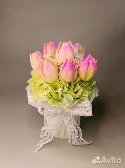 Букет мыла тюльпаны