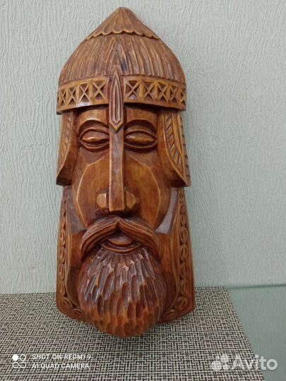 Маска панно СССР. Резьба по дереву